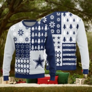 Dallas Cowboys Christmas Pine Trees Pattern Ugly Sweater