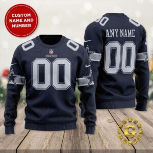 Custom Name Dallas Cowboys Personalized Cowboys Pattern Christmas Ugly Sweater