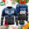 Custom Name Number NFL Dallas Cowboys Rugby Stadium Ugly Christmas Sweater