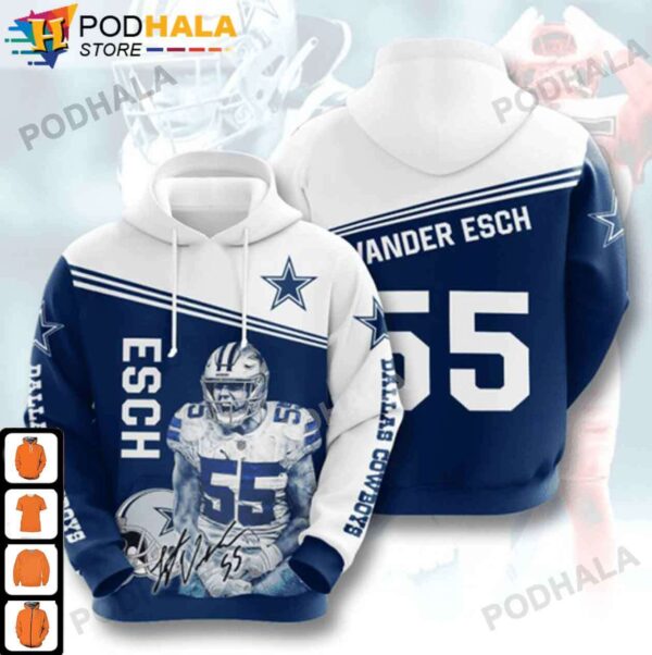 Dallas 55 Vander Esch Signature NFL Dallas Cowboys Christmas Hoodie 3D 1