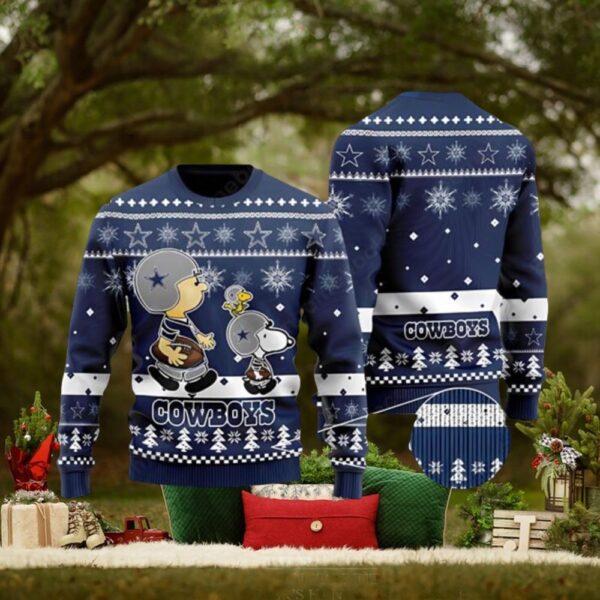 Dallas Cowboys Charlie Brown Peanuts Snoopy Ugly Christmas Sweater 3D Printed Men And Women Holiday Gift 1