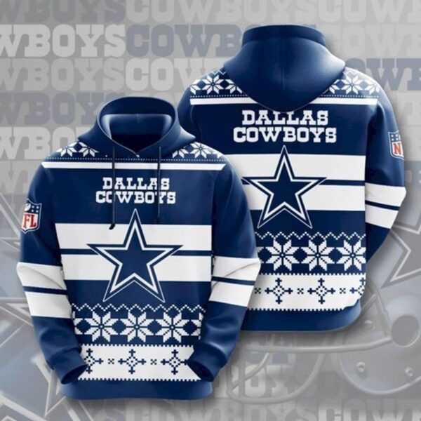 Dallas Cowboys Christmas 3D Hoodie All Over Print 1