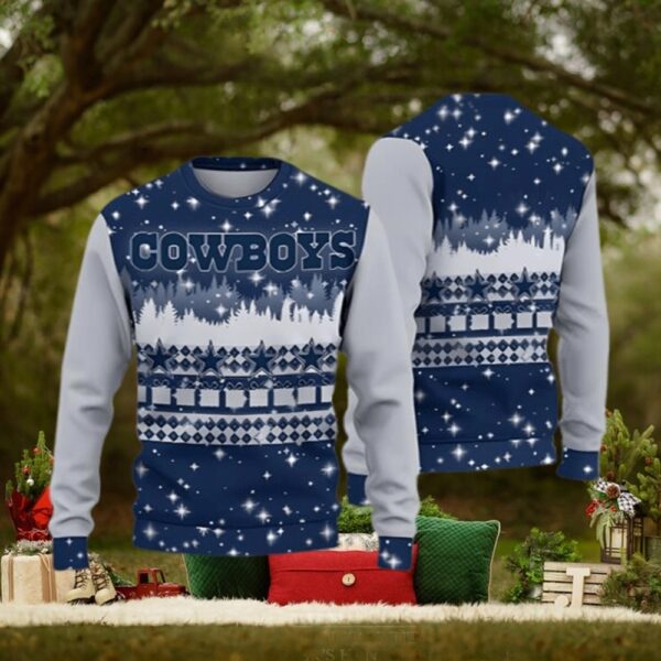 Dallas Cowboys Christmas Forrest Pattern Ugly Christmas Sweater