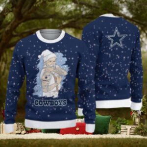 Dallas Cowboys Christmas Santa Claus Tattoo Ugly Christmas Sweater