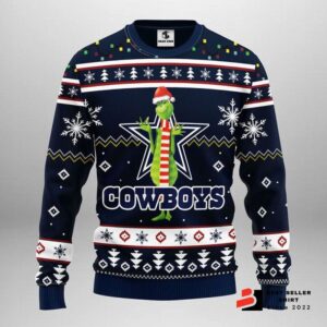 Dallas Cowboys Funny Grinch Ugly Christmas Sweater Grinch Xmas