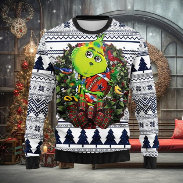 Dallas Cowboys Grinch Hug Christmas Ugly Sweater