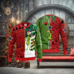 Dallas Cowboys Grinch & Scooby Doo Christmas Ugly Sweater