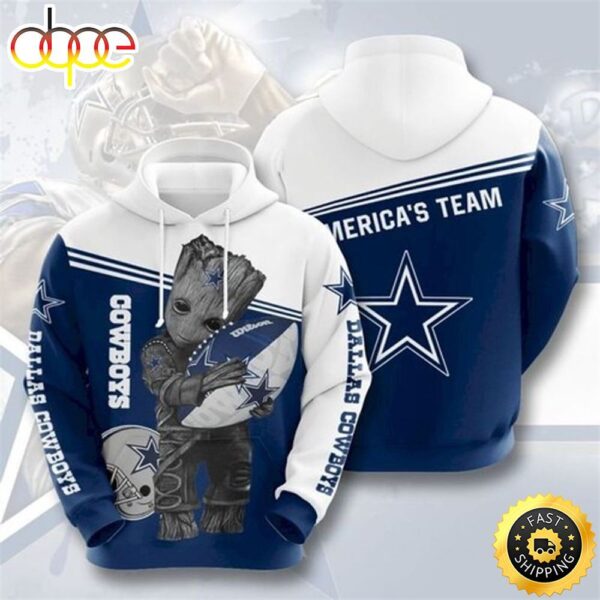 Dallas Cowboys Groot For Fan 3d Hoodie All Over Print 1