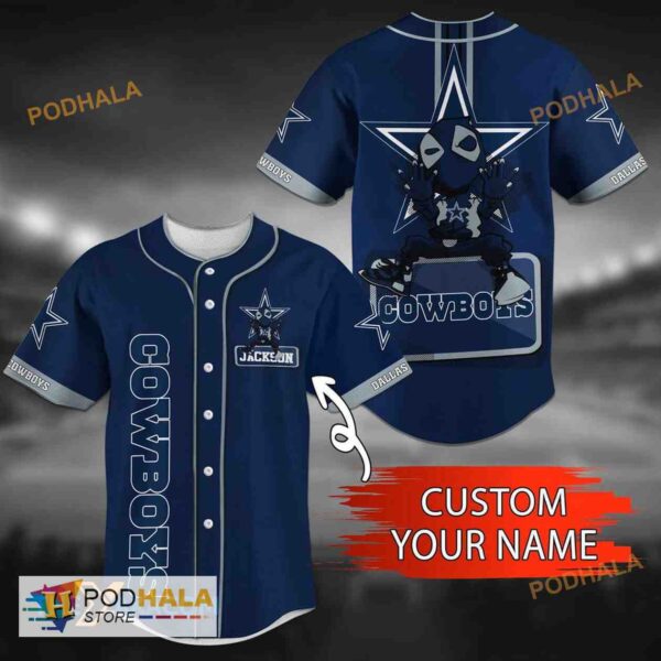 Dallas Cowboys NFL Custom Name 3D Baseball Jersey 1