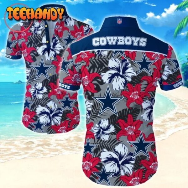 Dallas Cowboys Red Bloom Hawaiian shirts 1