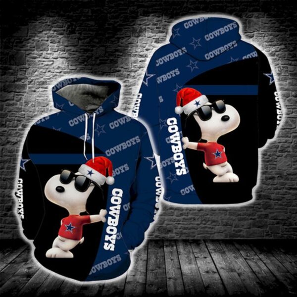 Dallas Cowboys Snoopy Christmas Hoodie All Over Print 1