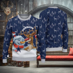 Dallas Cowboys Snowman Reindeer Ugly Christmas Sweater 3D Gift For Fans