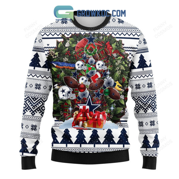 Dallas Cowboys Tree Ugly Christmas Fleece Sweater