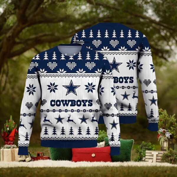 Dallas Cowboys Ugly Sweater Vintage Cowboys Ugly Christmas Sweater 3D Printed Men And Women Holiday Gift 1