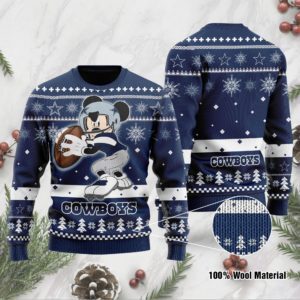 Mickey Mouse Dallas Cowboys Christmas Ugly Sweater