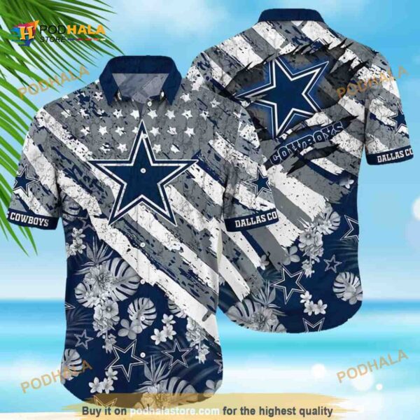 NFL Cowboys Hawaiian American Flag Football Gift 1