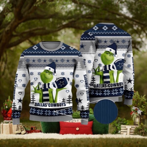 NFL Dallas Cowboys The Grinch New Ugly Christmas Sweater Xmas 3D Printed Christmas Sweater Gift 1