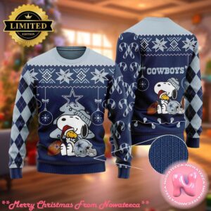 Snoopy And Woodstock Dallas Cowboys Christmas Ugly Sweater