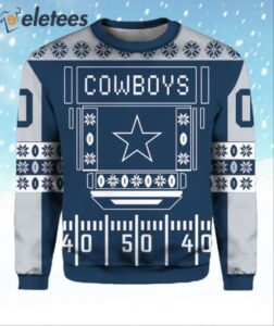 Personalized Custom Name Cowboys Ugly Christmas Sweater