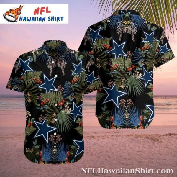 Tropical Night Dallas Cowboys Hawaiian With Starry Botanicals 1