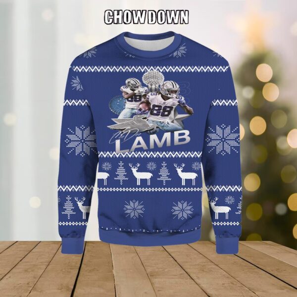 Ceedee Lamb Dallas Cowboys Ugly Sweater Christmas Gifts 1