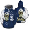 Cowboys 3D Zip Style Bluefink Pullover Hoodie Zip Hoodie 1