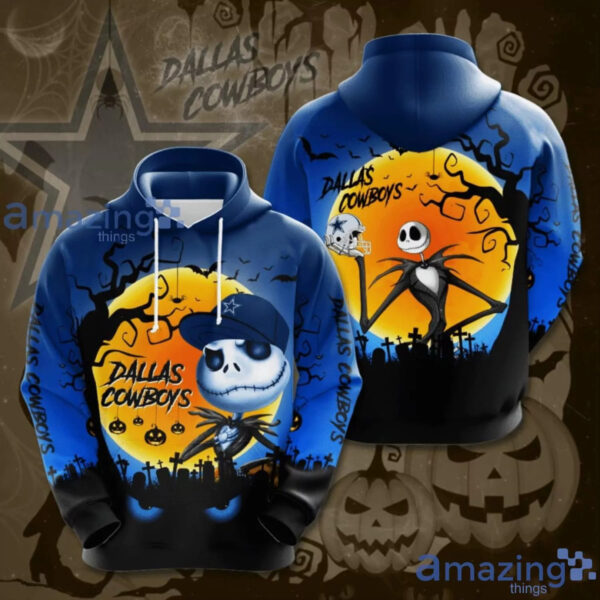 Cowboys Jack Skellington Halloween Gift 3D Pullover Hoodie Zip Hoodie 1