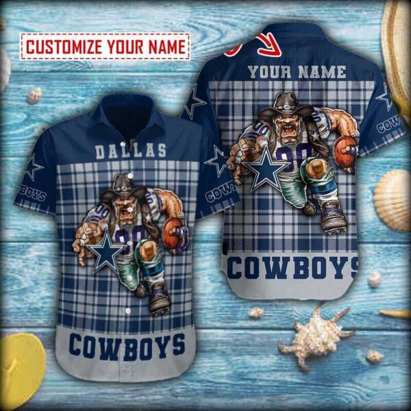 Cowboys Mascot Short Sleeve Hawaiian Shirt 1