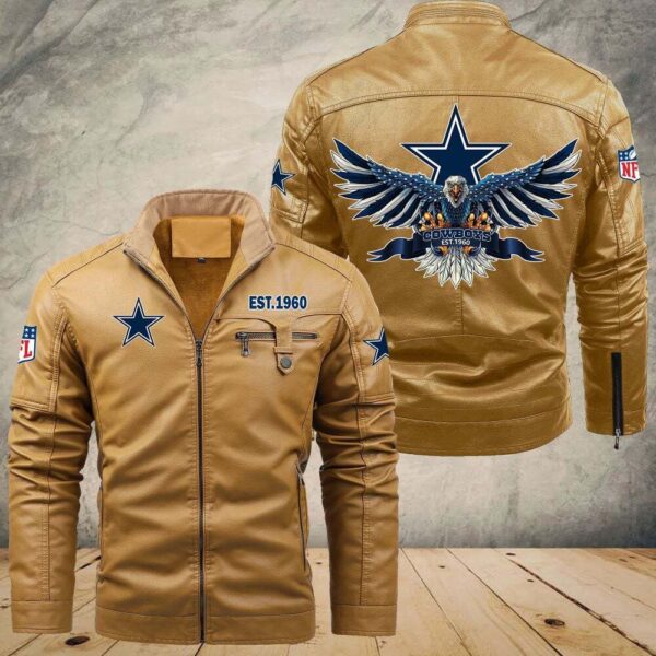 Cowboys NFL Personalized Leather Jacket For Fan V19 1