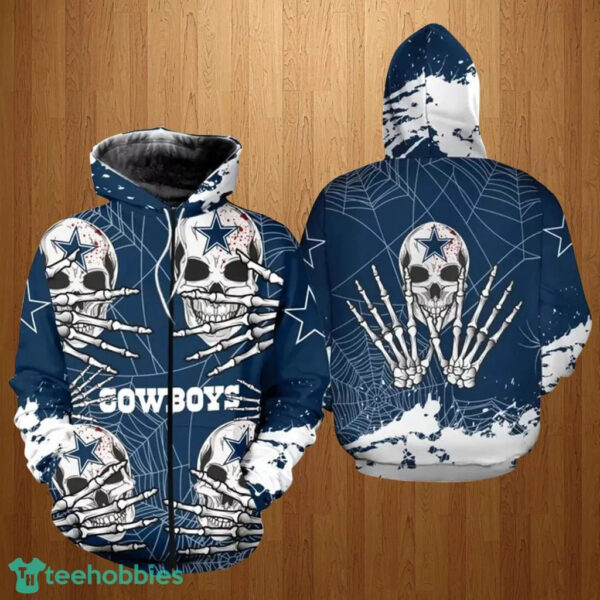 Cowboys Nfl Halloween Skull Skeleton Hoodie 1