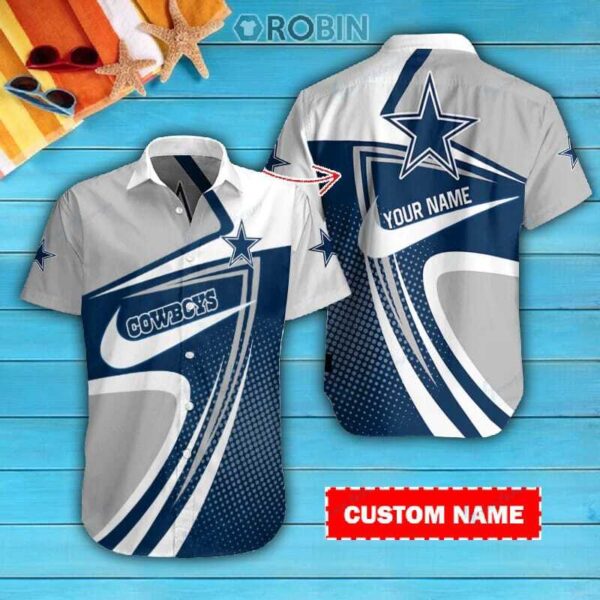 Cowboys Personalized Casual Button Down Short Sleeve Shirt Pl345 1