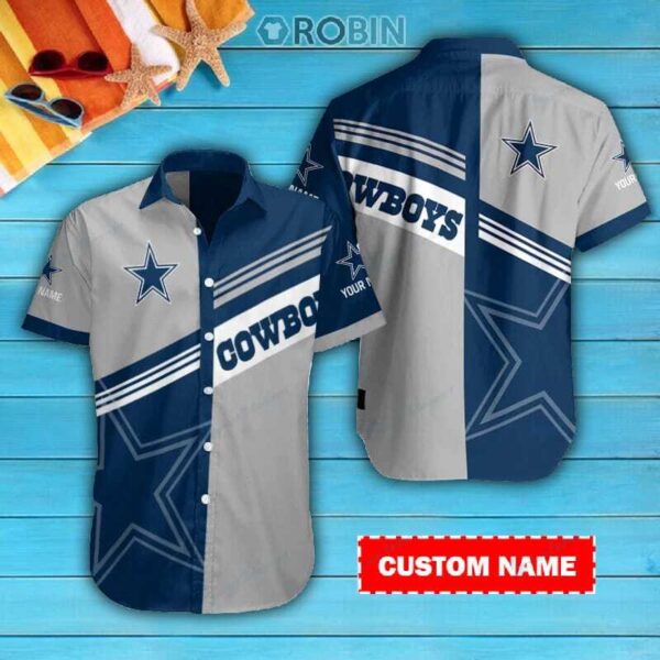 Cowboys Personalized Casual Button Down Short Sleeve Shirt Pl367 1