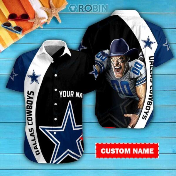 Cowboys Personalized Casual Button Down Short Sleeve Shirt Pl394 1