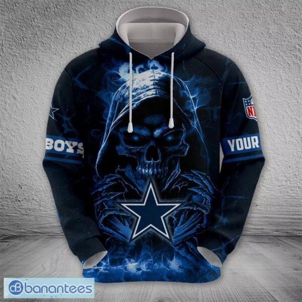 Custom Name Cowboys Death 3D Long Sleeve Zip AOP Pullover Hoodie Zip Hoodie 1