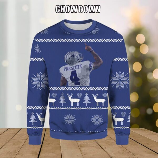 Dak Prescott Dallas Cowboy Ugly Sweater- Christmas Gifts