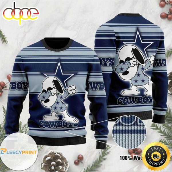 Dallas Cowboys Dabbing Snoopy Ugly Christmas Sweater 1