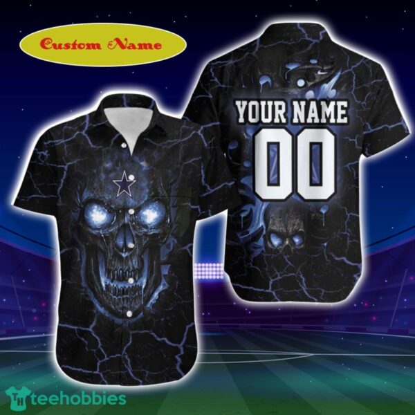 Dallas Cowboys Dallas Cowboys Cowboys Skull Custom Name 3D Hawaiian Shirt Best Gift For Men And Women 1