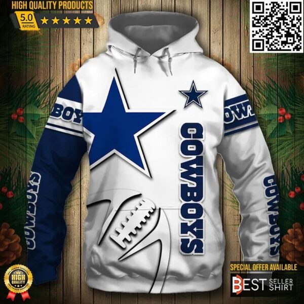 Dallas Cowboys Football 3D Hoodie Nfl Ball 3D Sweatshirt 1