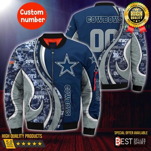 Dallas Cowboys Football Bomber Jacket Nfl Custom All Over Print Jacket 1