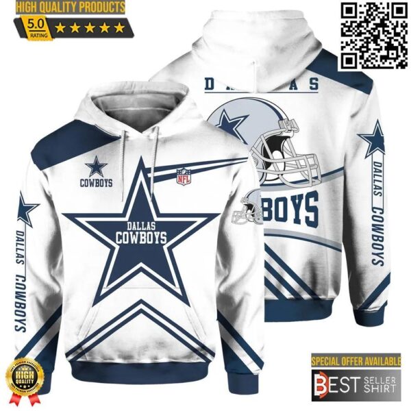 Dallas Cowboys Football Logo 3D Unisex Hoodie Nfl 3D Sweatshirt 1