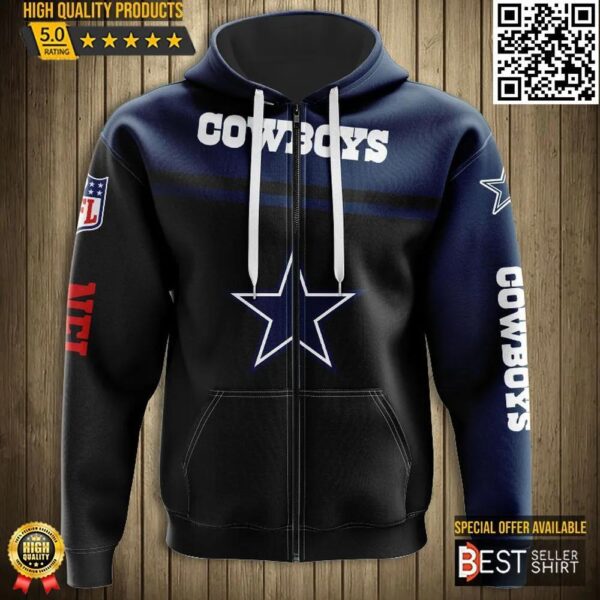 Dallas Cowboys Football Skull 3D Hoodie Nfl Logo 3D Sweatshirt 1