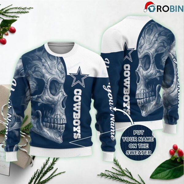 Dallas Cowboys Football Skull Ugly Xmas Sweaters 1