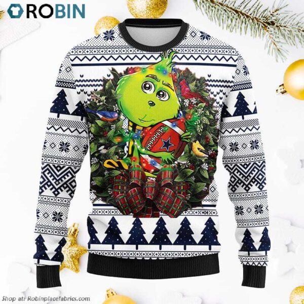 Dallas Cowboys Grinch Hug Ugly Christmas Sweater 1