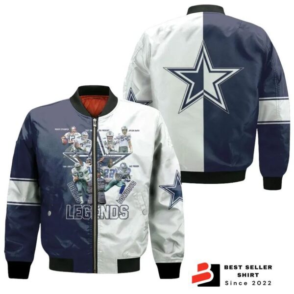 Dallas Cowboys Legends Coach And Players Sgined Bomber Jacket 1