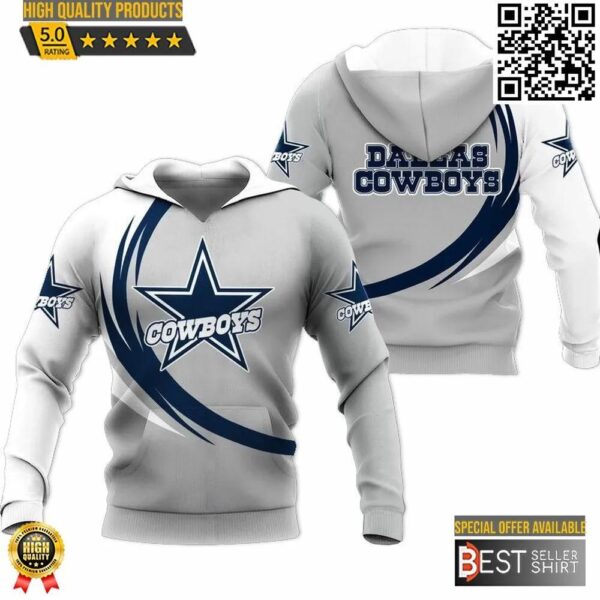 Dallas Cowboys Logo Football 3D Unisex Hoodie Nfl 3D Sweatshirt 1