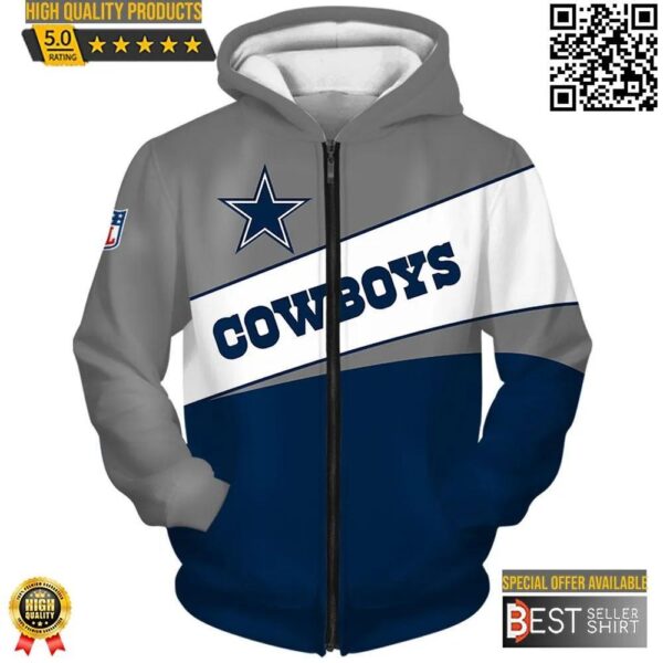 Dallas Cowboys Logo Team Football 3D Hoodie Nfl 3D Sweatshirt 1