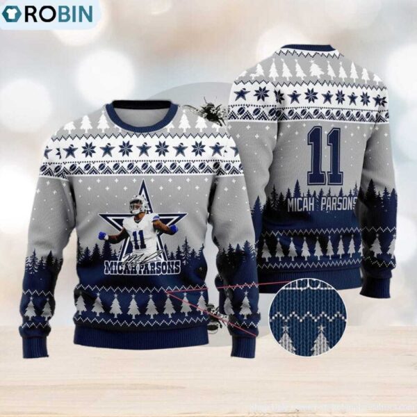 Dallas Cowboys Micah Parsons 11 Ugly Christmas Sweater 1