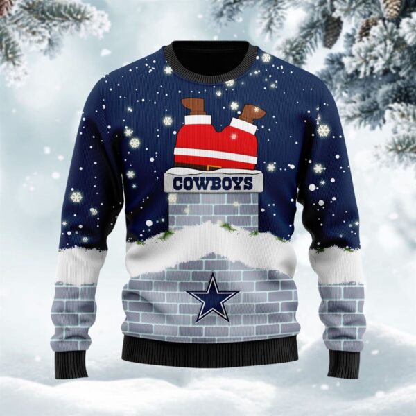 Dallas Cowboys NFL Football Santa Claus 3D Ugly Christmas Sweater 1