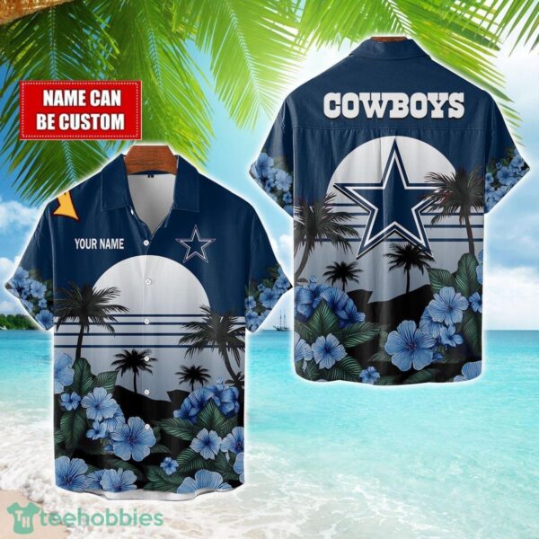 Dallas Cowboys NFL Team Hawaiian Shirt And Shorts Floral Beach Pattern Custom Name 1