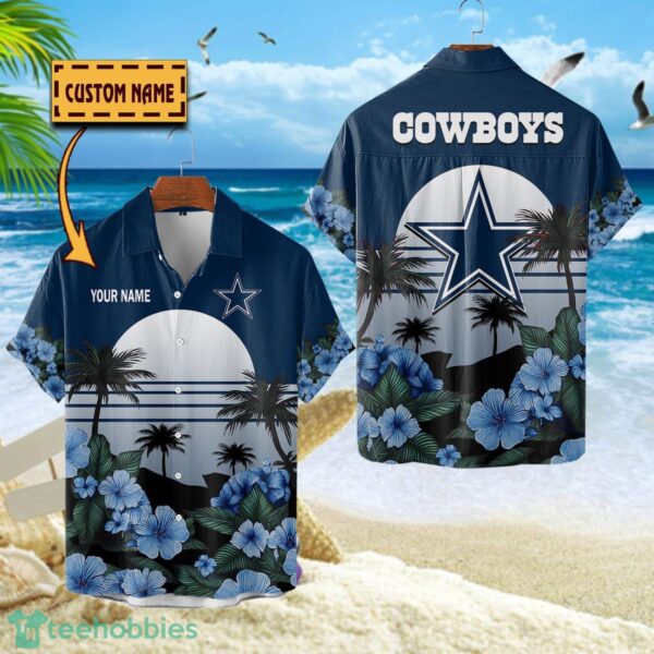 Dallas Cowboys NFL Team Hawaiian Shirt Floral Beach Pattern Custom Name 1